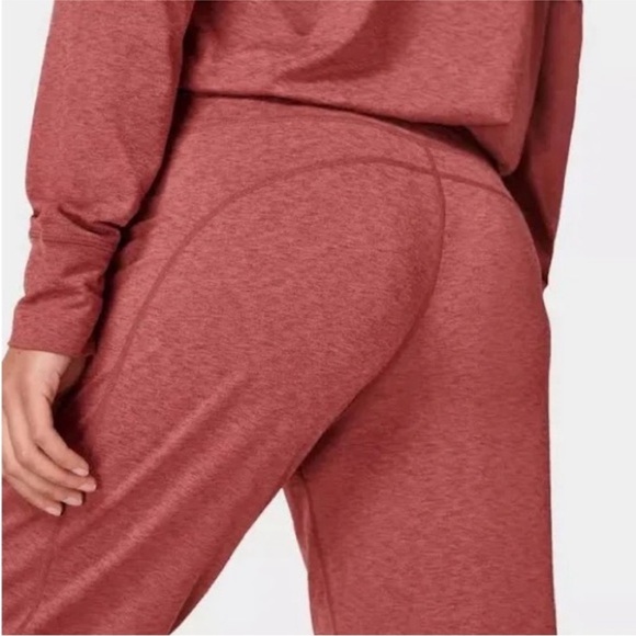 Sweaty Betty Gary Long Sleeve Jogger Jumpsuit Falu Marled Red Knit Medium - Picture 4 of 12